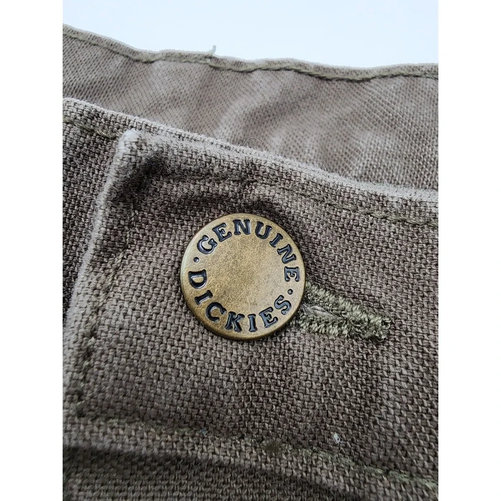 Mens Y2K Dickies Tan Khaki Brown Canvas Carpenter Work Pants Size 40x30 - Picture 8 of 16